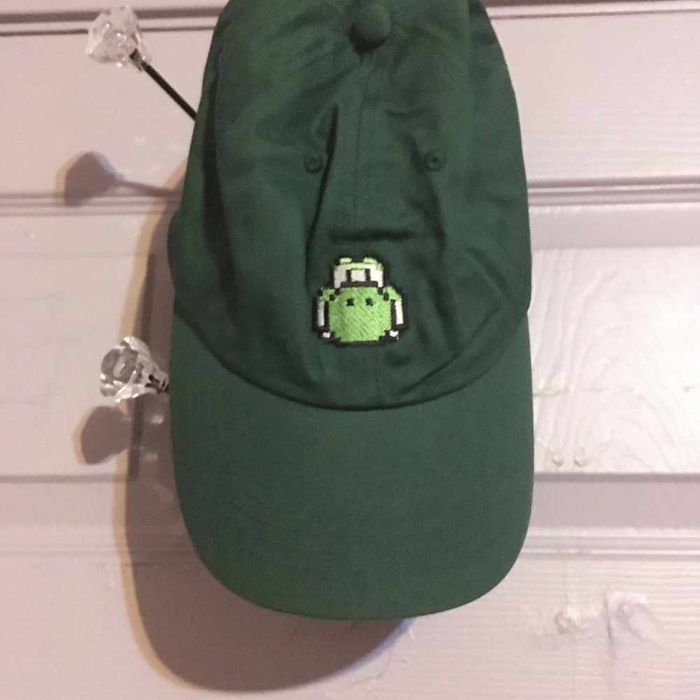 Green Yoshi Baseball Cap with Pixel Embroidery